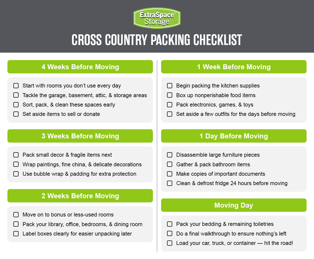 Rich Content - Cross Country Packing Checklist