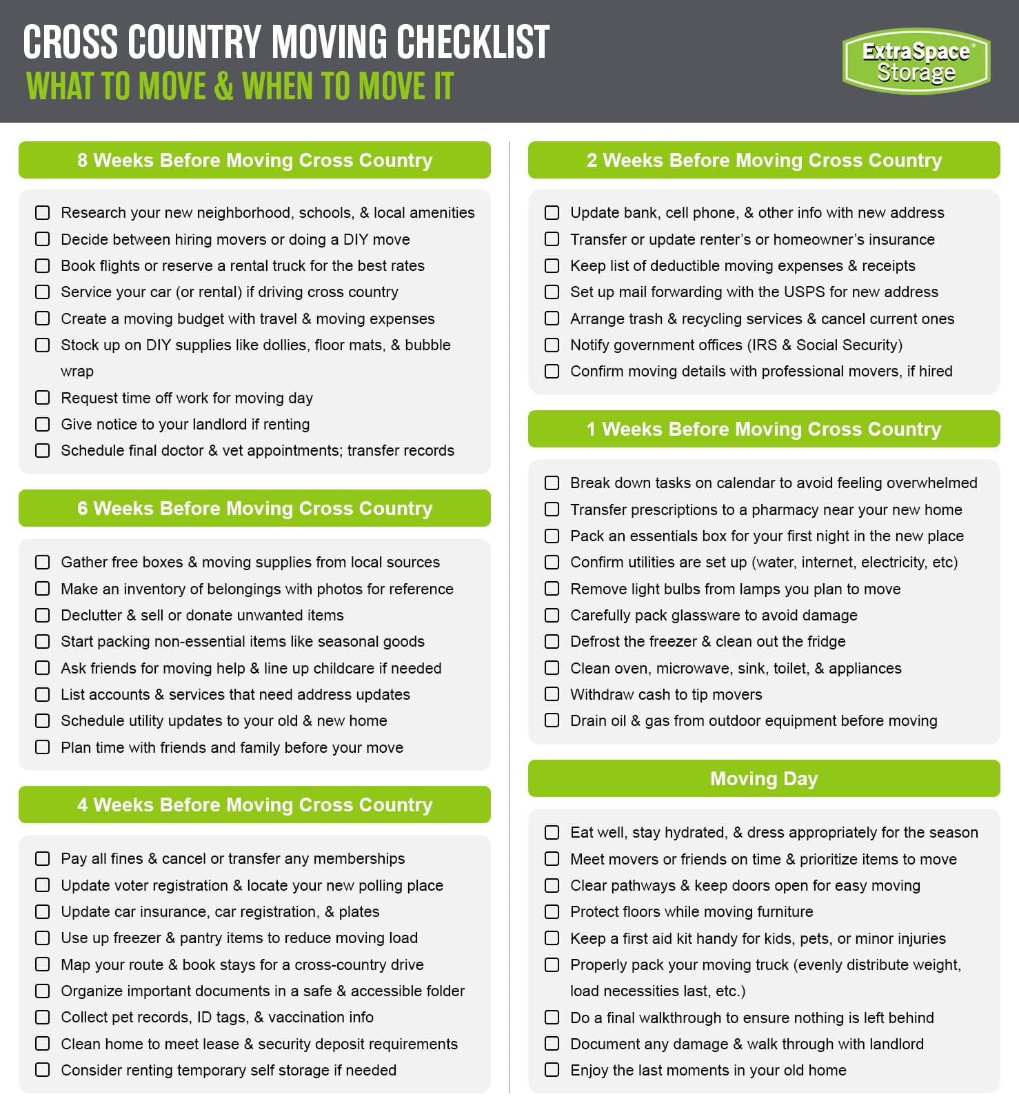 Rich Content - Ultimate Cross Country Moving Checklist