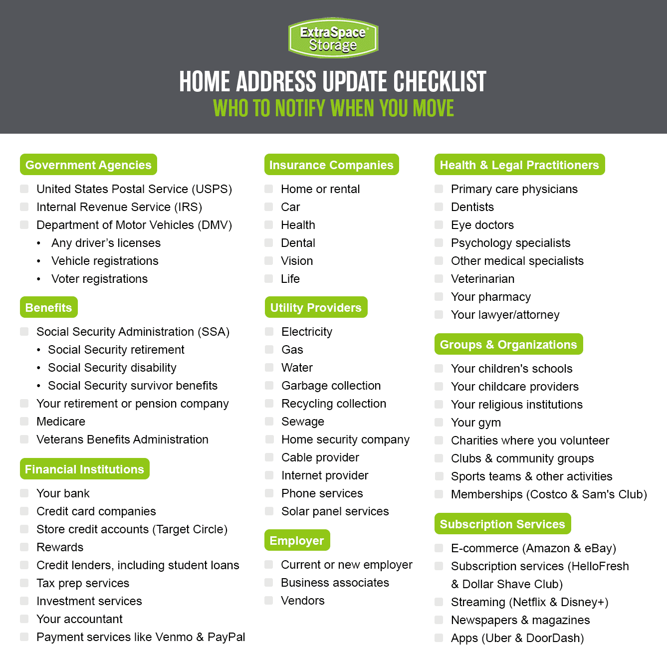 Home Address Update Checklist RichContent