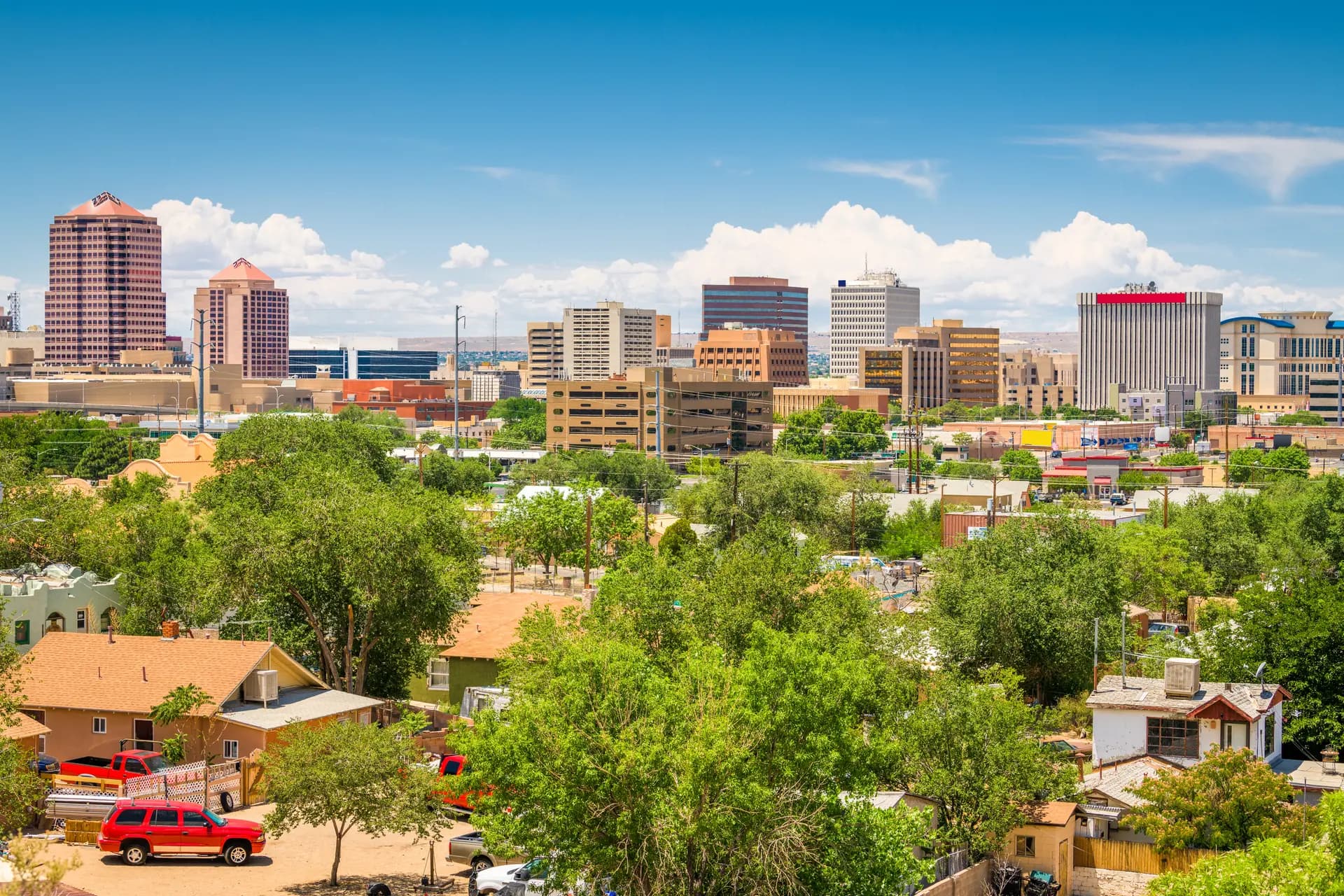 Skyline view of Rio Rancho, NM during the day