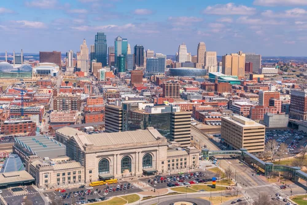 Aerial view of downtown Kansas City
