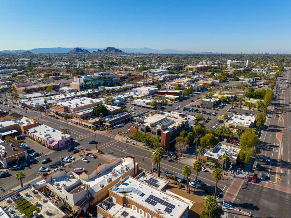 Aerial view of Scottsdale, AZ