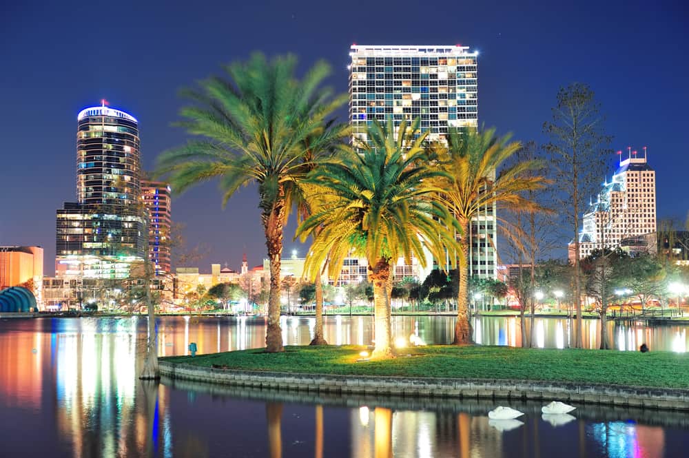 Orlando, Florida cityscape at night