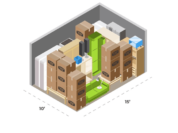 10 foot by 15 foot storage unit