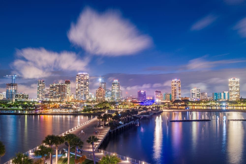 Downtown skyline view of St. Petersburg, FL.
