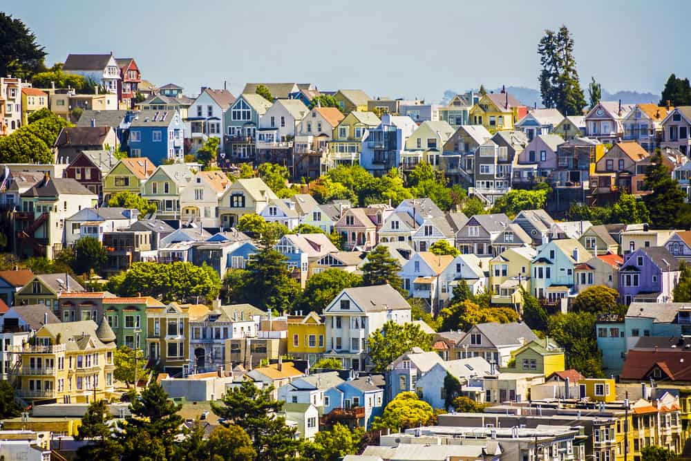 City view of houses in San Francisco