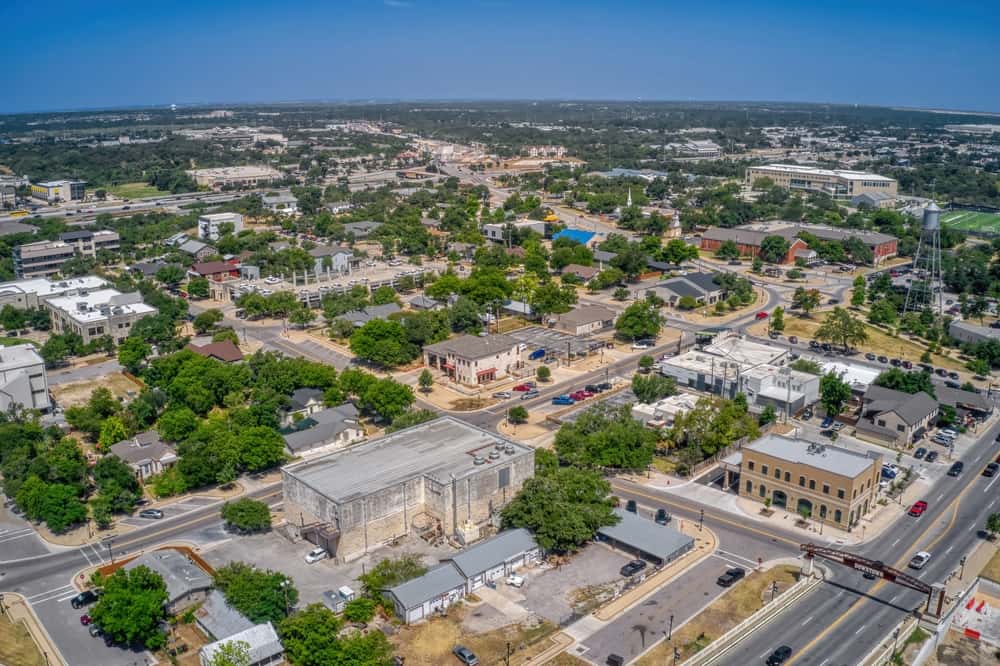 Aerial view of Round Rock, TX during daytime