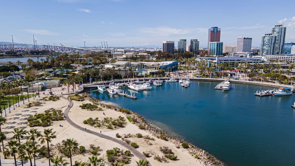Aerial view of Long Beach, CA