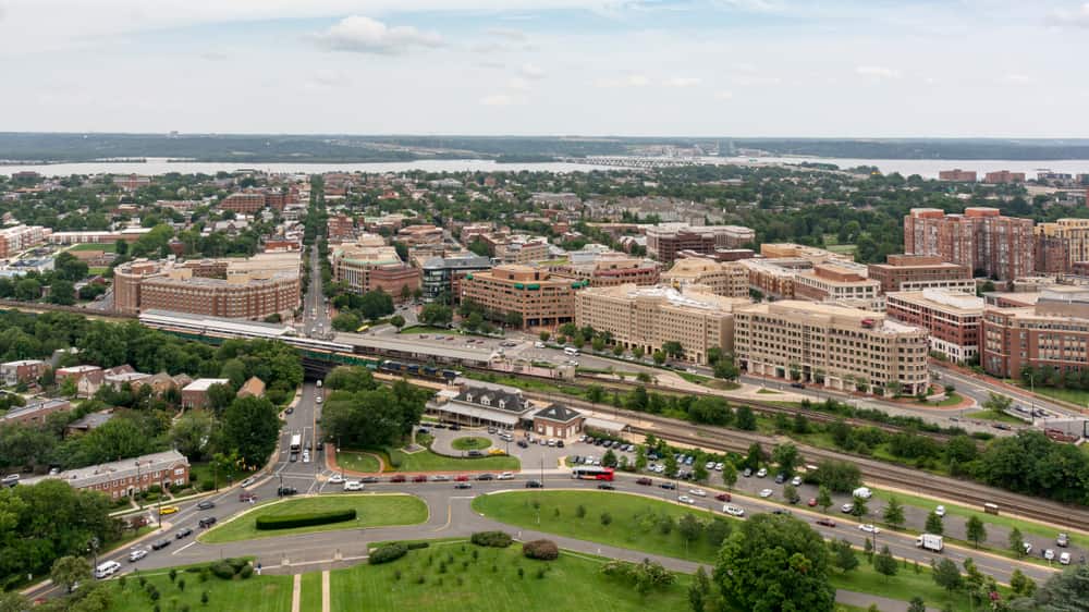 Aerial view of Alexandria, VA during the daytime