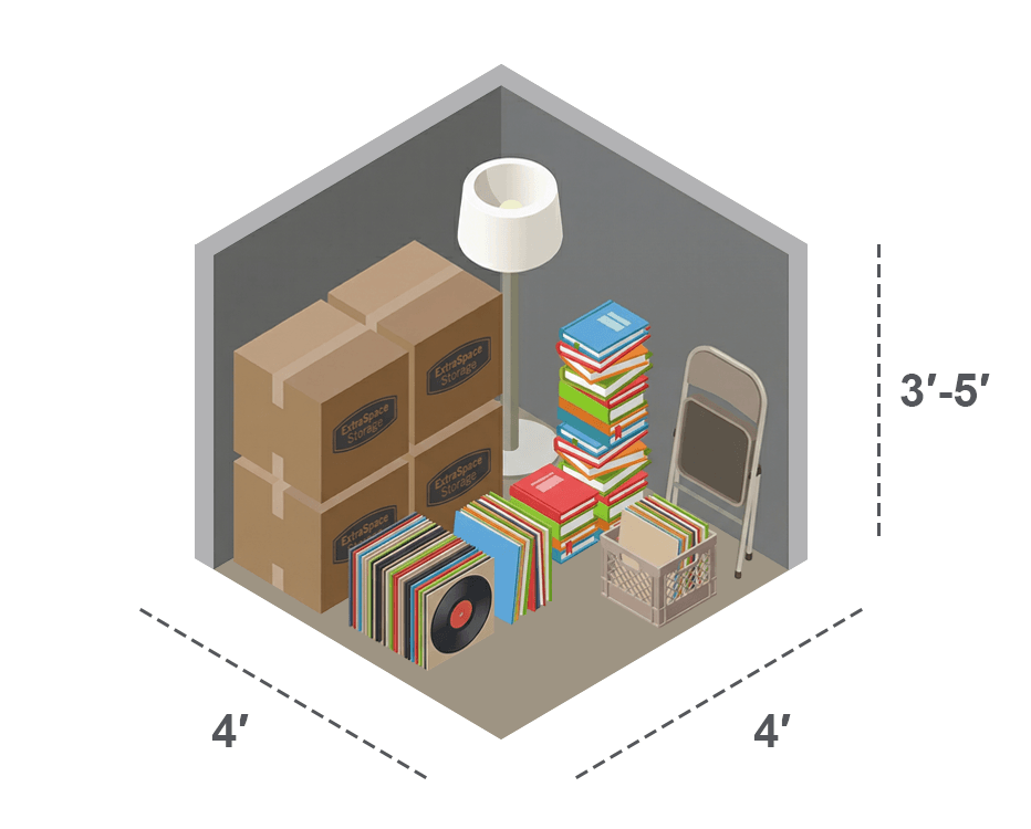 4x4 storage locker with contents inside