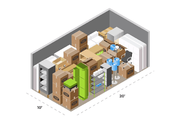 10 foot by 20 foot storage unit