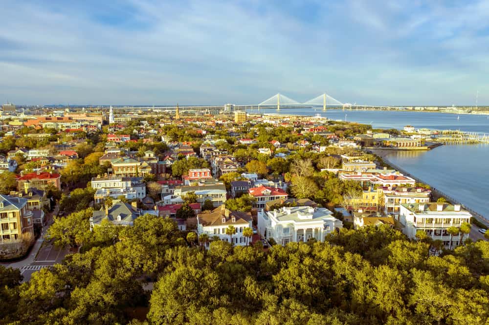 Aerial view of Charleston, SC