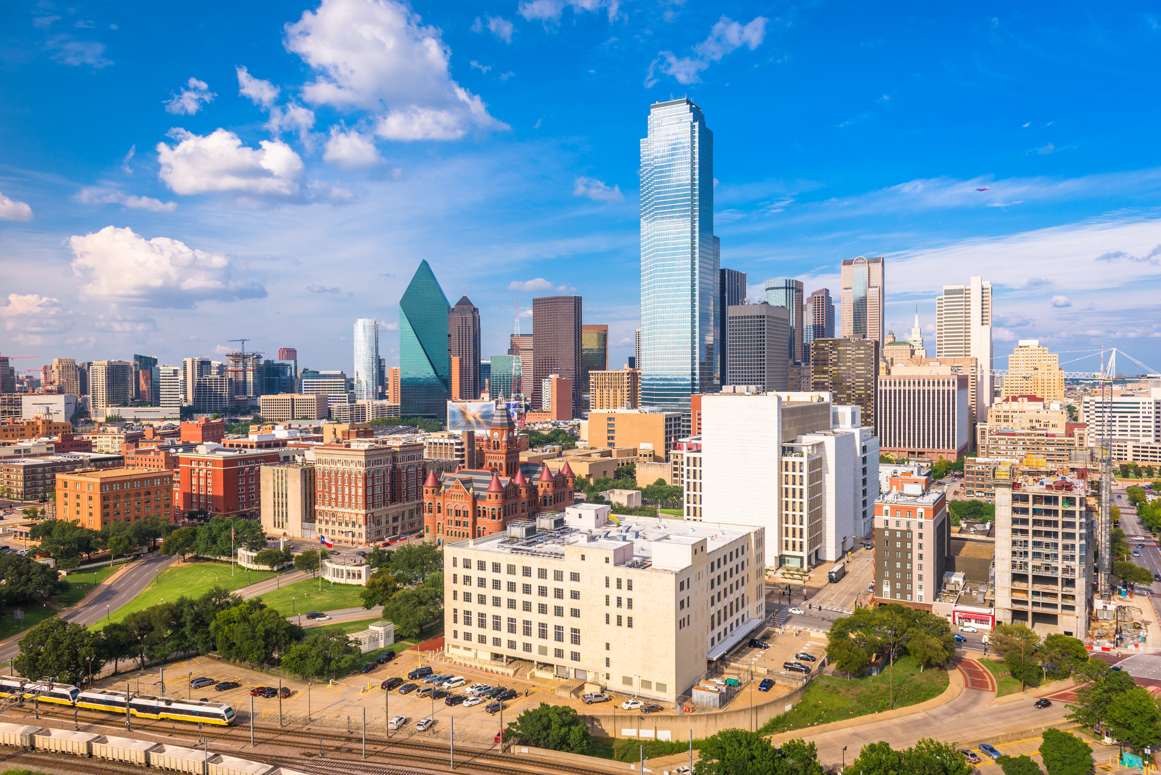 Skyline view of downtown Dallas, TX