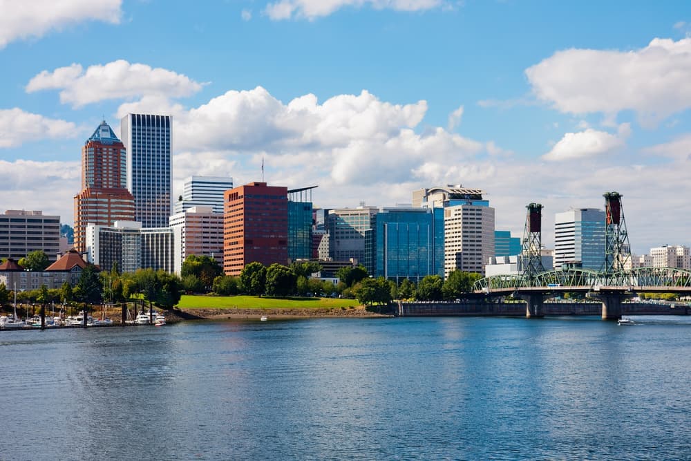 View of downtown Portland by the water