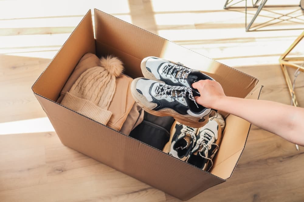 A box full of shoes