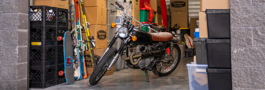 Motorcycle In A Storage Unit