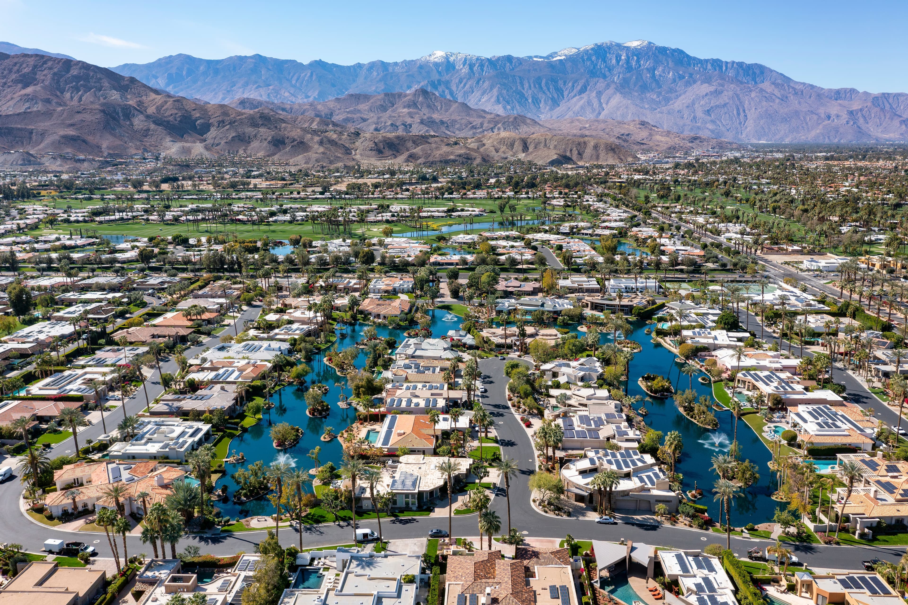 Aerial view of Palm Spring, CA in daytime