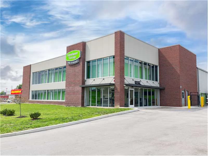 Exterior of Indianapolis Extra Space Storage facility at 7420 N Michigan Rd.