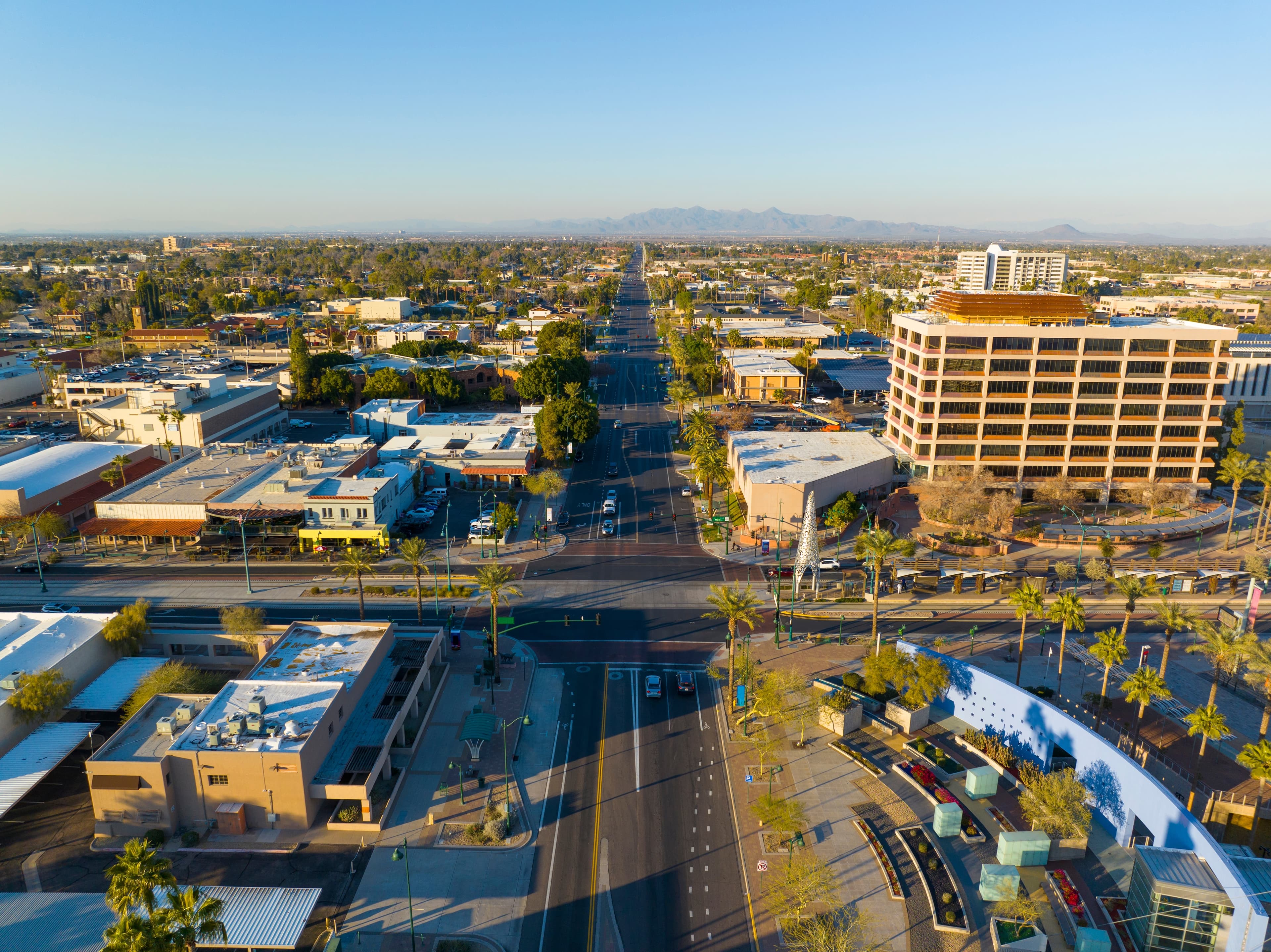Skyline view of downtown Mesa, AZ.