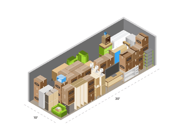 10x30 Units - How Big Is 10x30 Storage Unit? | Extra Space Storage
