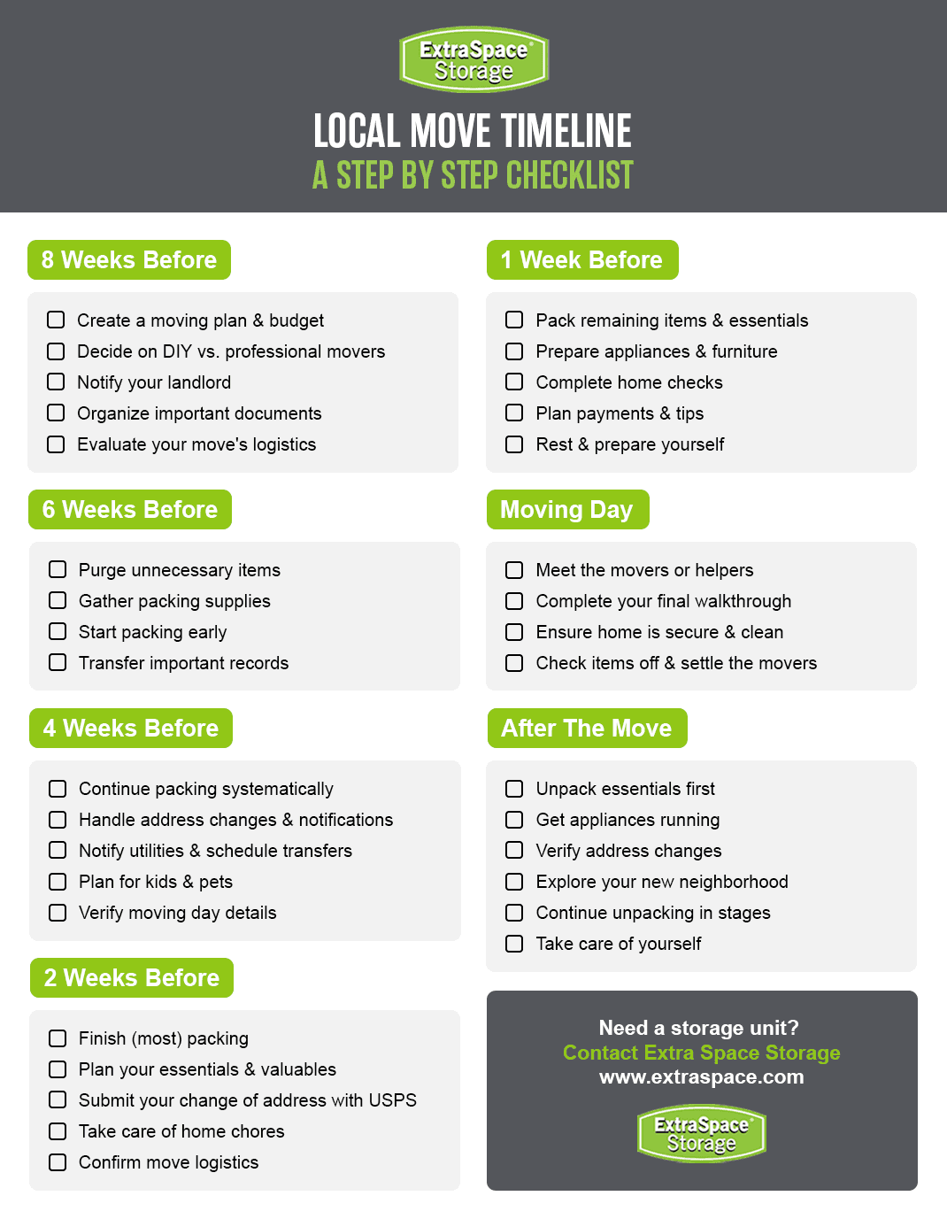 Complete Timeline & Checklist for Planning a Local Move
