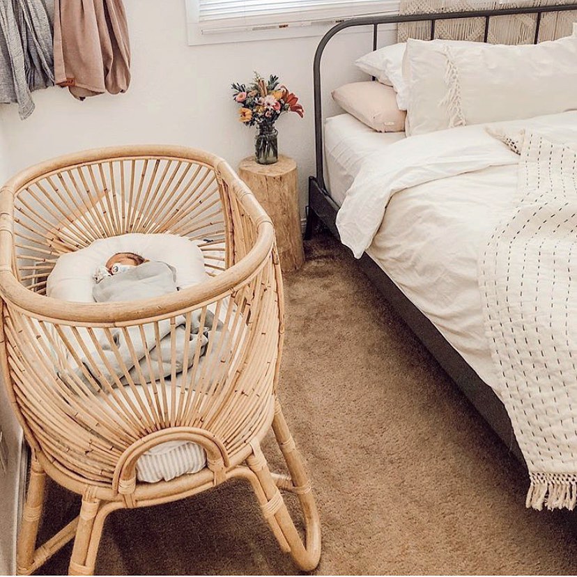 Baby bassinet in master bedroom