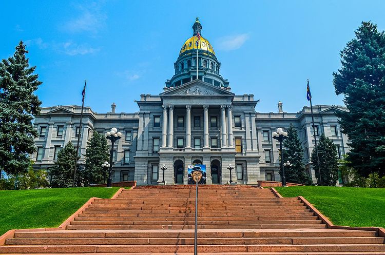 View of the Steps Leading Up to the Colorado State Capitol Building. Photo by Instagram user @theepic_ventureseeker