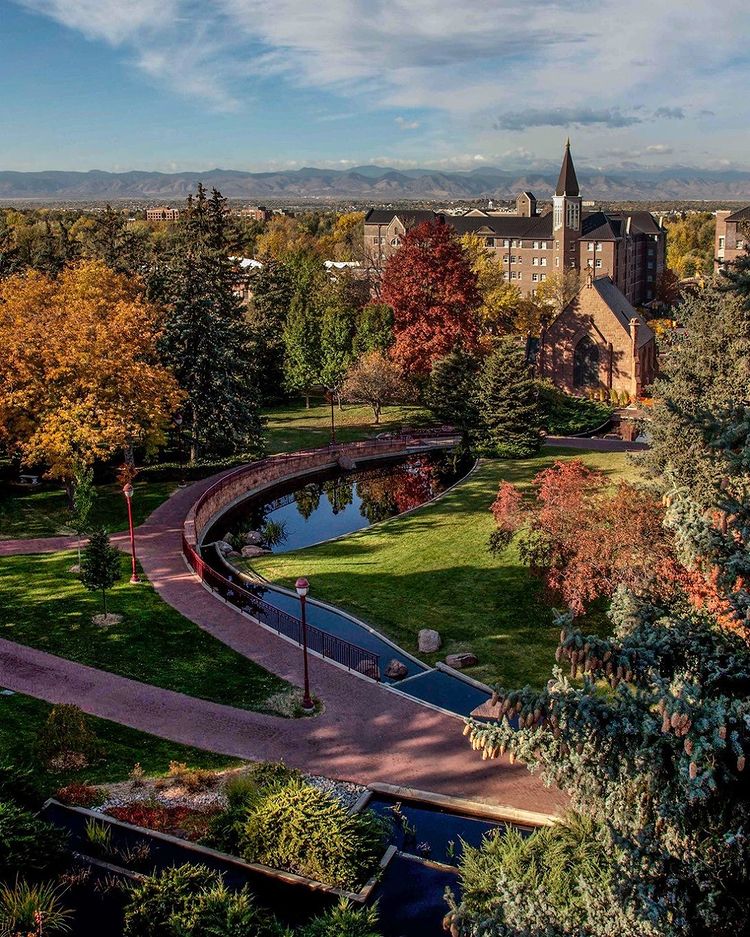 Aerial View of the University of Denver Campus. Photo by Instagram user @uofdenver