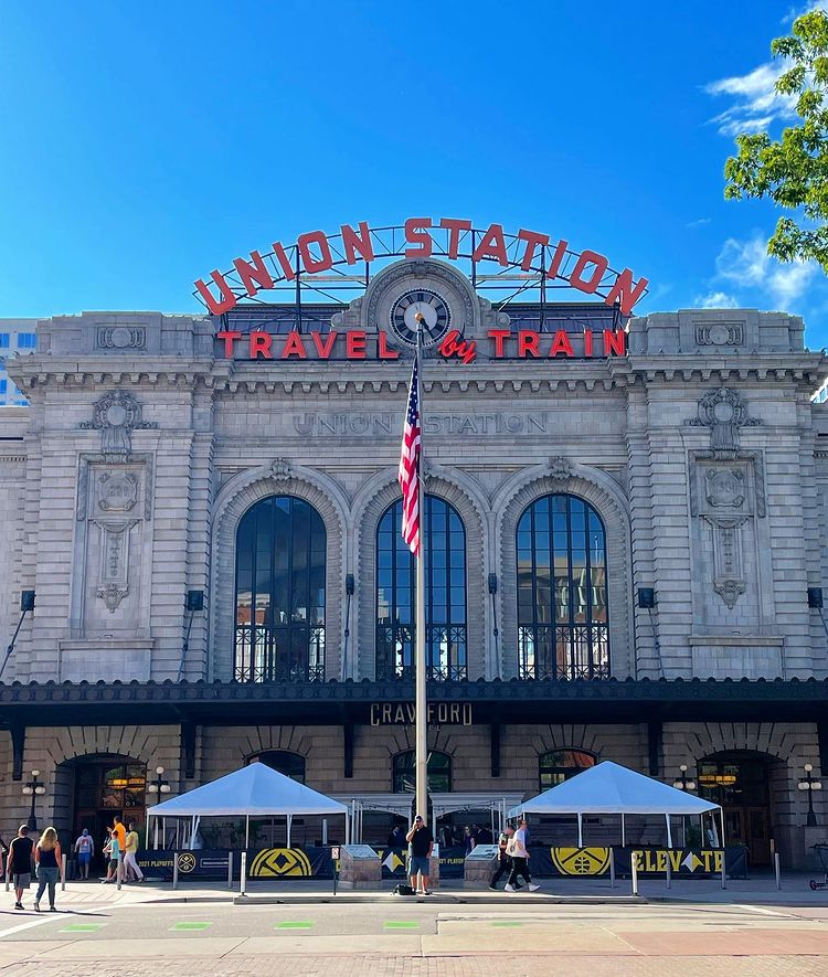 Exterior of Denver's Union Station. Photo by Instagram user @denverunionstation