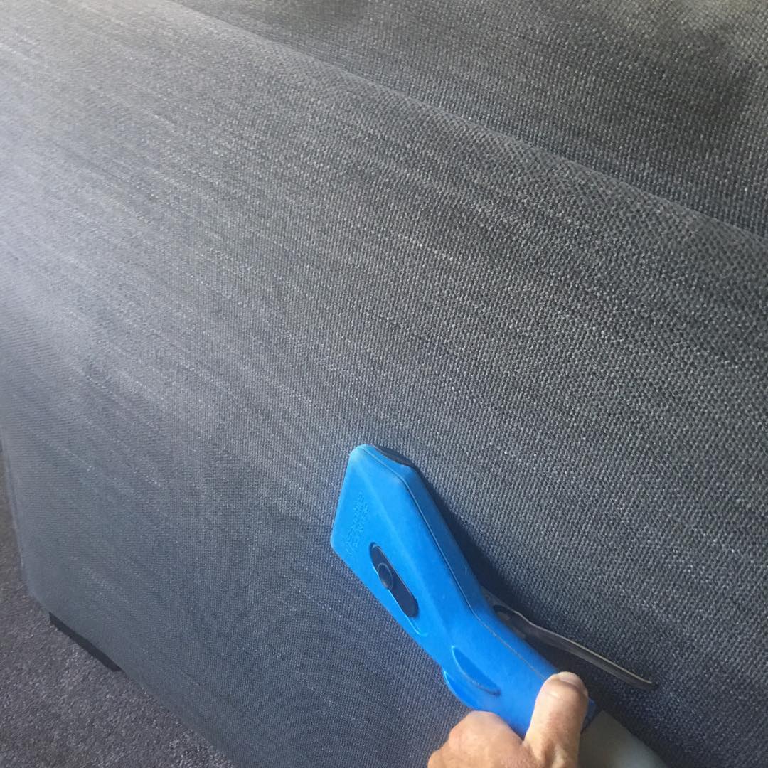 Deep cleaning upholstered furniture. Photo by Instagram user @coast_carpet_clinic