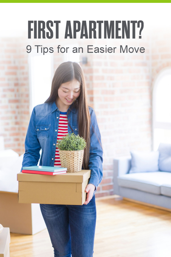 Pinterest Graphic: First Apartment? 9 Tips for an Easier Move