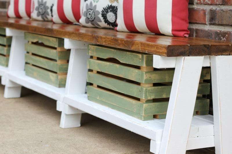 Diy farmhouse bench with storage hotsell