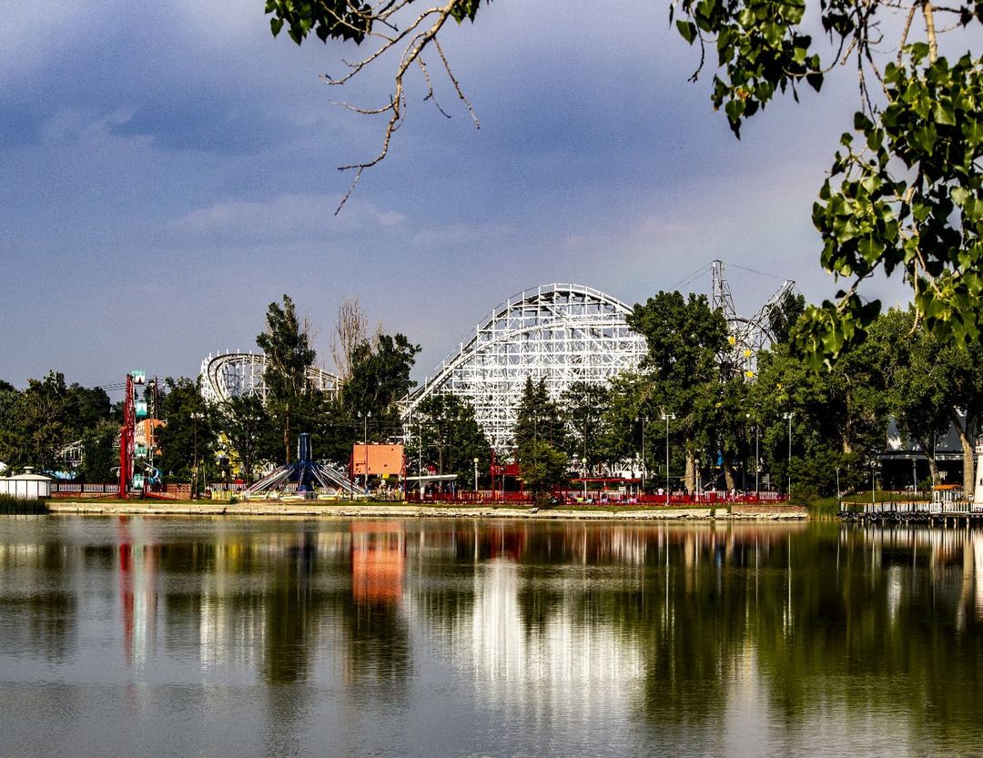 View of the Rollercoasters at Lakeside Amusement Park in Denver. Photo by Instagram user @jw.coasterpics