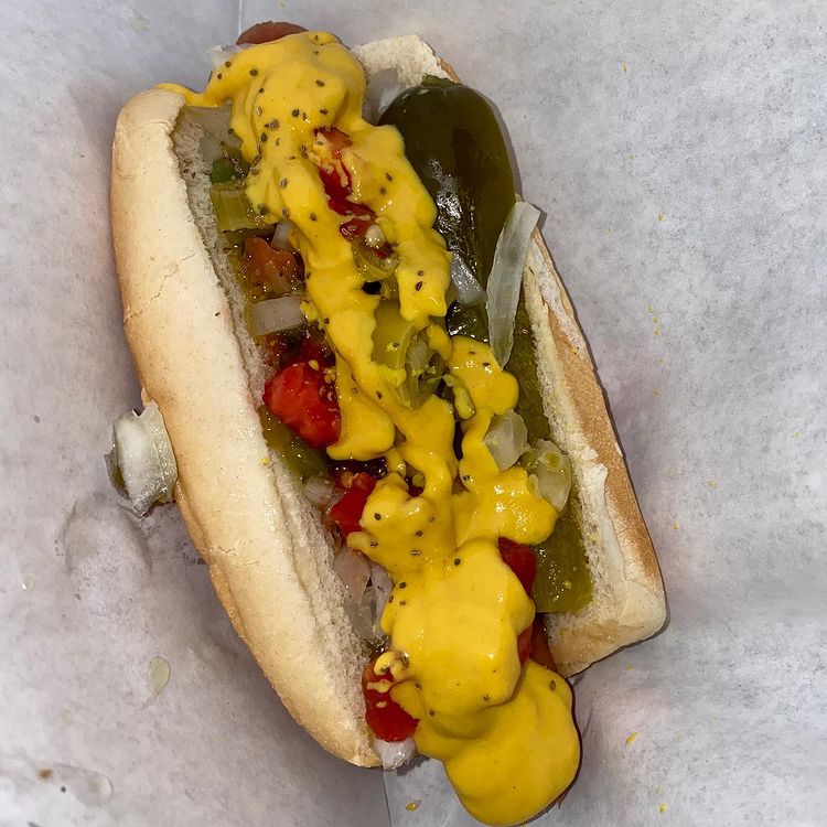 Chicago Style Hot Dog from Windy City Hot Dogs in Chicago. Photo by Instagram user @bluejwarrior