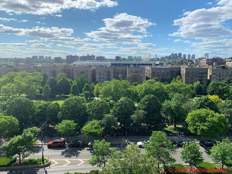 View of the greenery and skyline of The Bronx. Photo by Instagram user @thebearmaiden