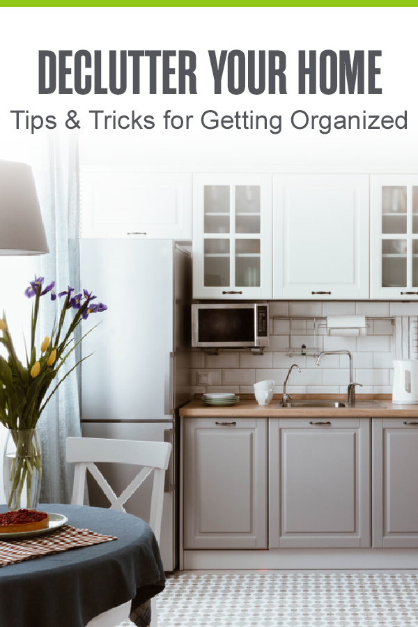 Pinterest graphic: Declutter Your Home: Thips & Tricks for Getting Organized