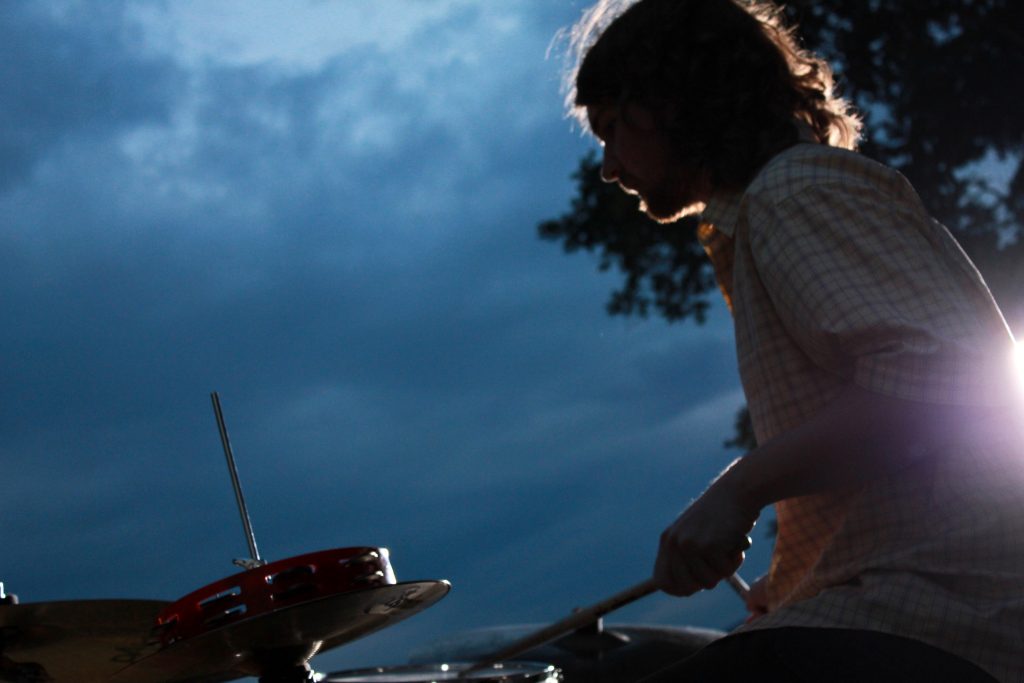 Drummer at an outdoor concert