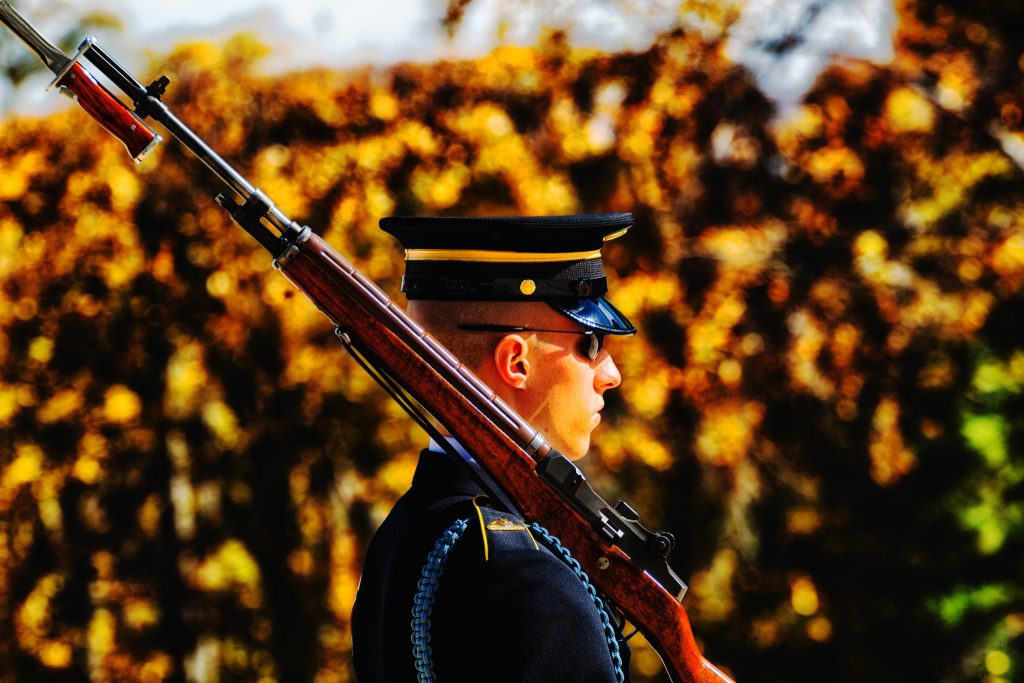 Military member at Arlington National Cemetery