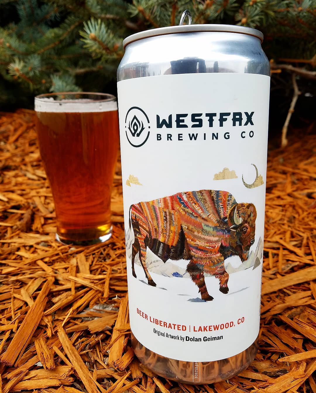 Can of beer poured into a pint glass. Photo by Instagram user @foodingdrinkingcolorado