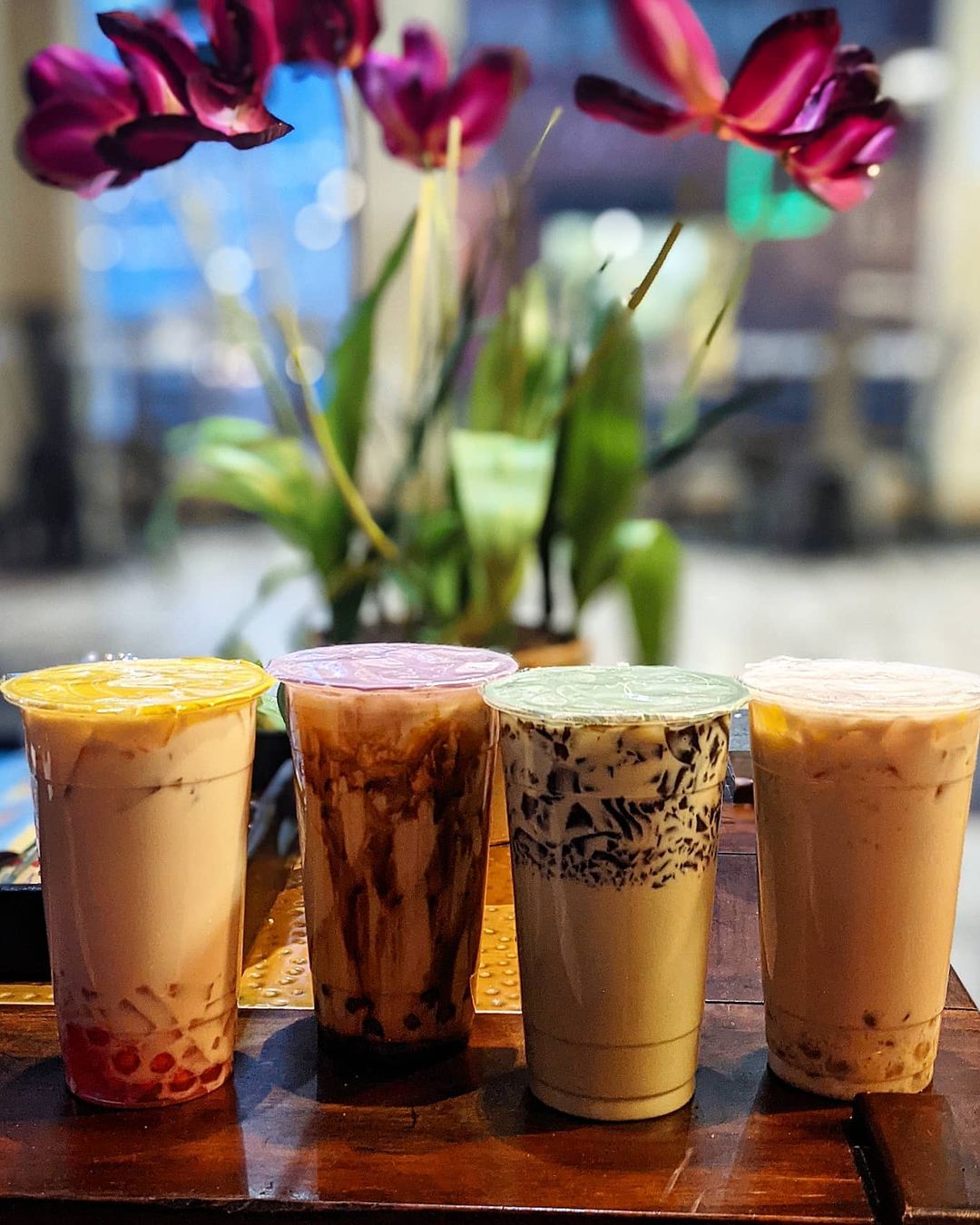 Line of bubble teas at D-Cha Cafe in Belmar. Photo by Instagram user @the_foodie_with_a_subie