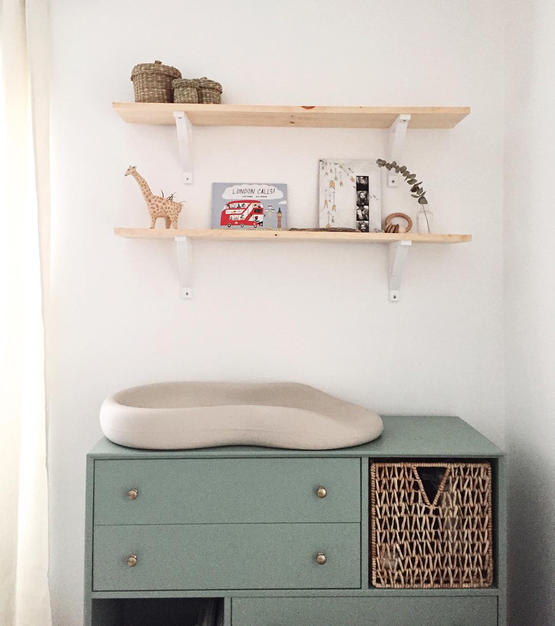 Changing station on dresser. Photo by Instagram user Changing Station on Dresser