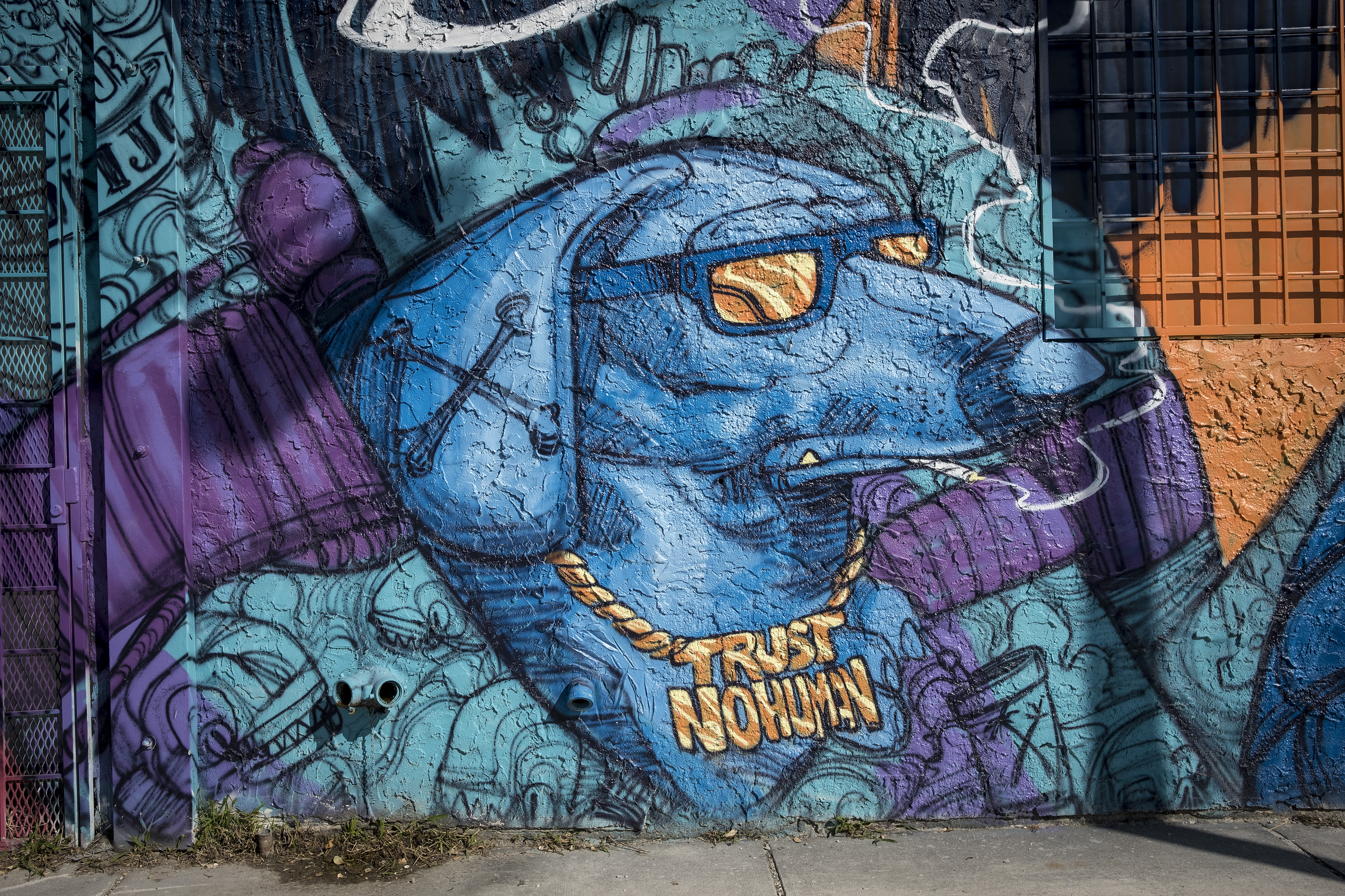 Street art in Wynwood neighborhood in Miami, FL