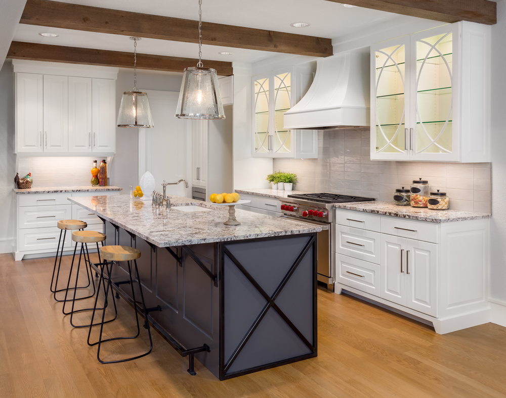 Kitchen staged for home showing