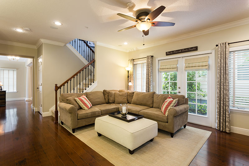 Professional real estate photo of living room taken by Harry Lim Photography
