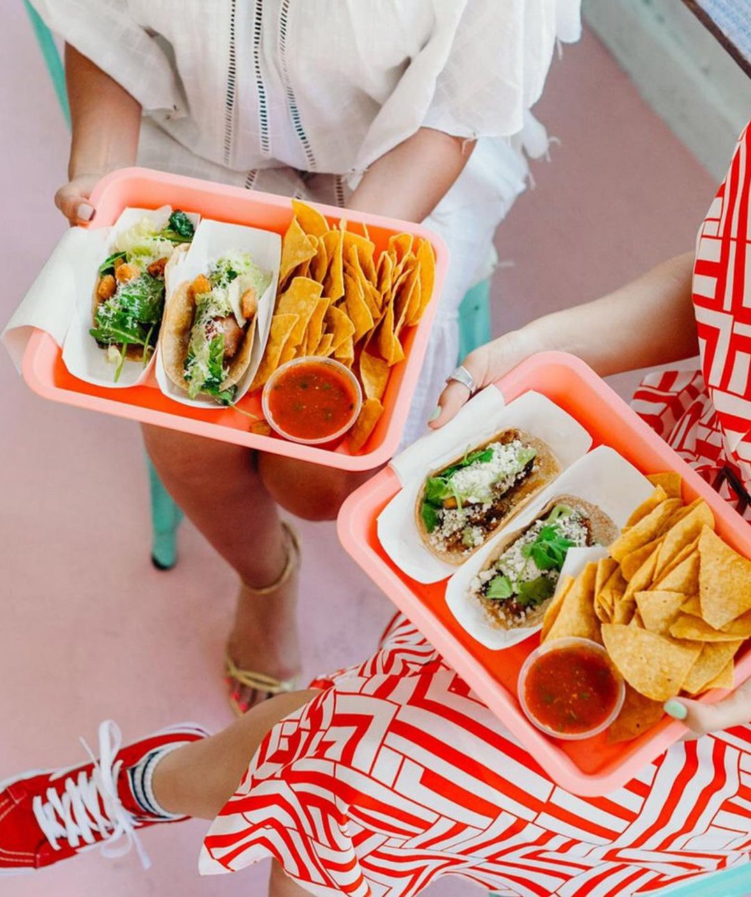 Tagos and Chips from Chicas Tacos in Culver City, CA. Photo by Instagram user @yelpla