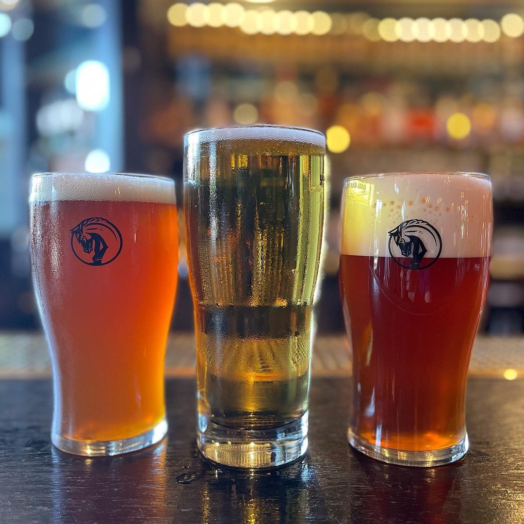 Three Beers from The Stalking Horse Brewery in Culver City, CA. Photo by Instagram user @bribrew_