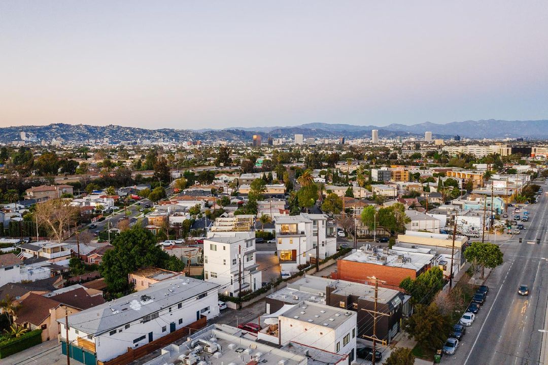 Aerial View of Downtown Culver City at Dusk. Photo by Instagram user @lhspaces