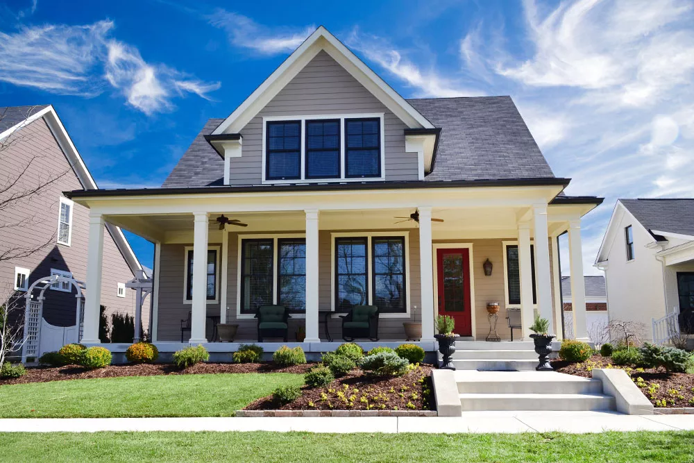 Exterior of modern Craftsman style house