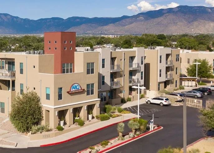 brown and red apartment building in ABQ