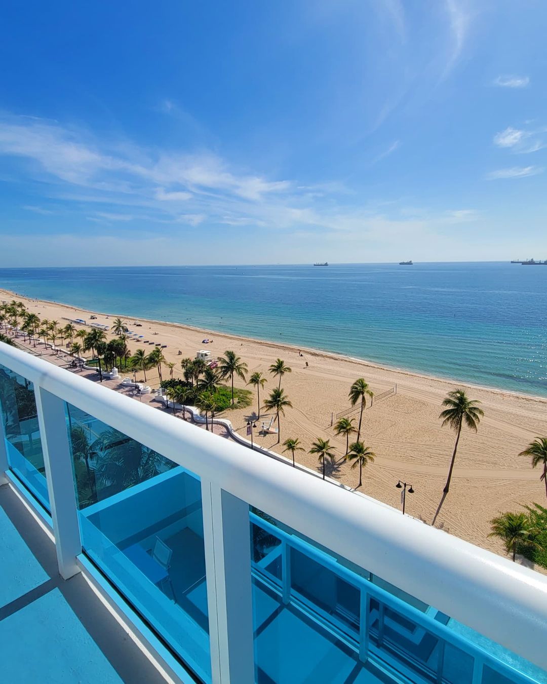 Looking Down from a Balcony at the Hotel Maren in Fort Lauderdale, Fl. Photo by Instagram user @hotelmarencurio